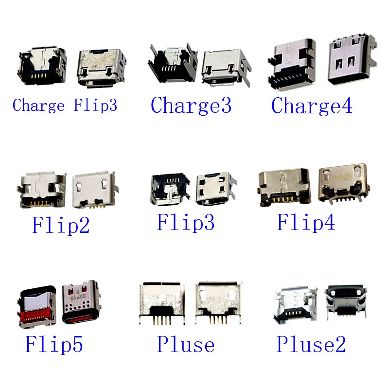 10Pcs USB Dock Connector Charging Port Plug For JBL E3 Flip4 Flip3 Flip5 Plulse Flip 2 5 Charge 3 4 Clip Pulse Bluetooth Speaker