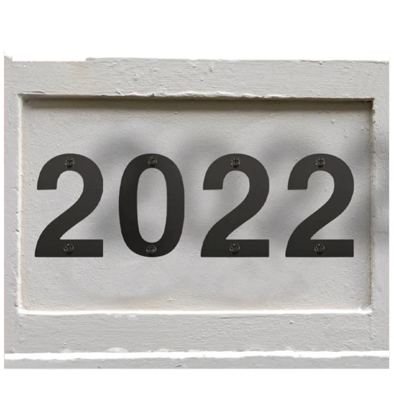 Two-color stainless steel digital double screw hole house number mailbox number house number digital metal label