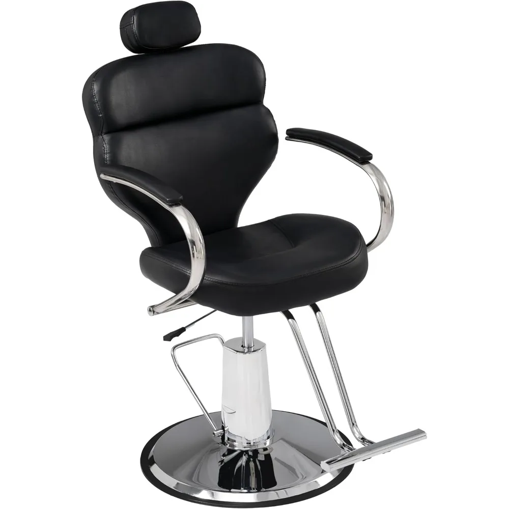 

Reclining Barber Chair Salon Chair for Hair Stylist, Heavy Duty Hydraulic Pump Barber Chair Seat Height 41-46, 360° Rotation