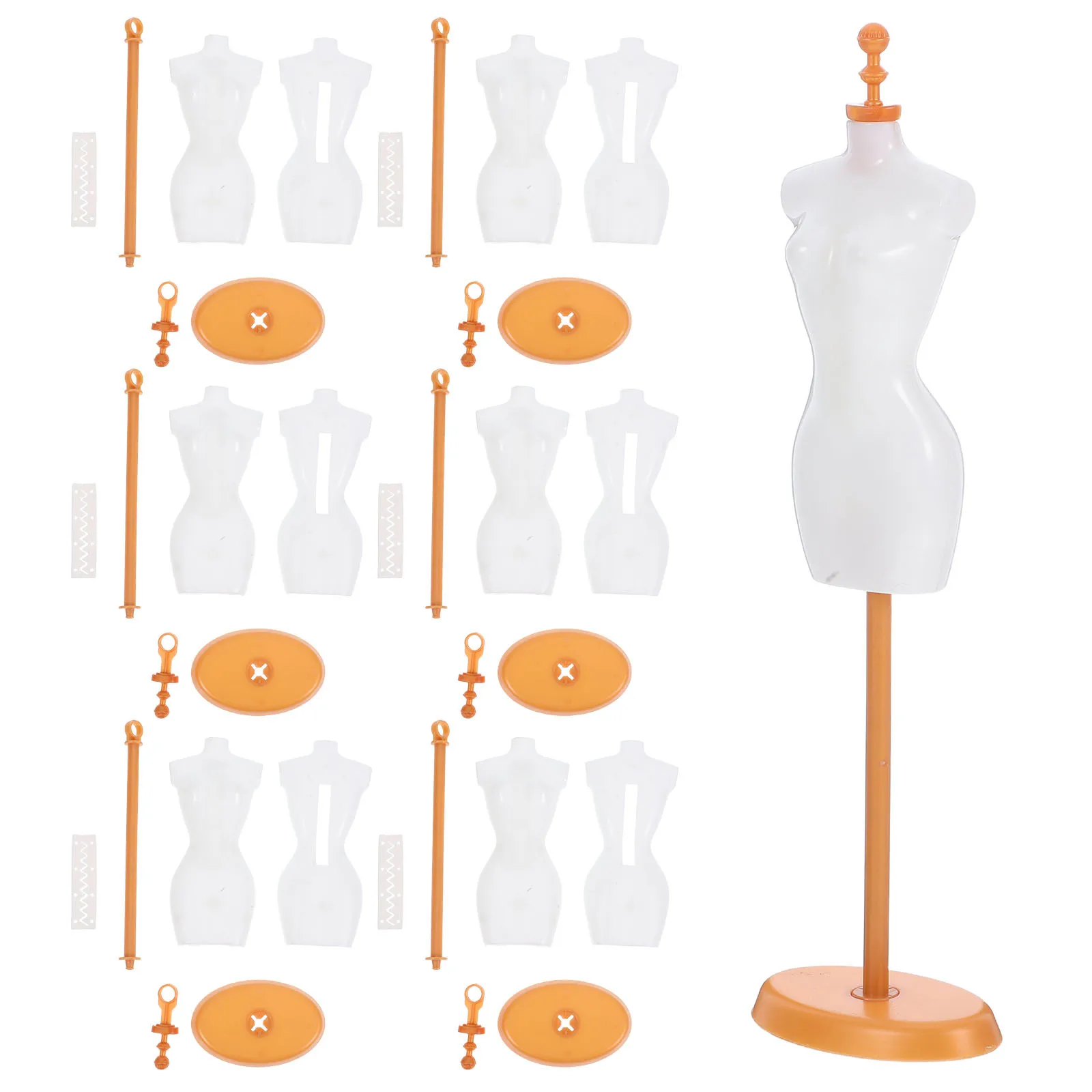 ขาตั้งหุ่นจิ๋ว 6 ชิ้น ดีไซน์ทันสมัย ใช้ได้กับหุ่นหลากหลายยี่ห้อ ทำจากพลาสติก สำหรับตกแต่งบ้านตุ๊กตา