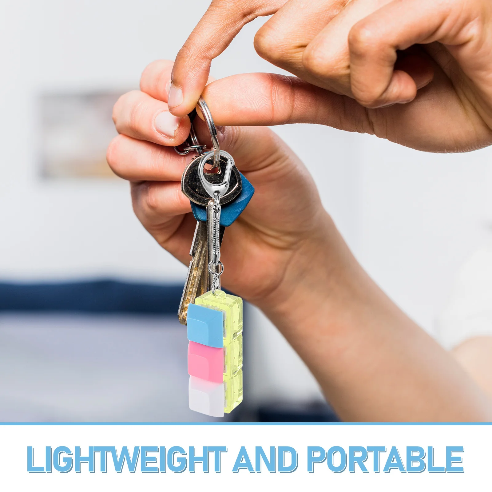 Keyboard Keychain Transparent Cap Clicker Fidget Crisp Sound Stress Relief For Office Home Travel Party Favors Bag Hanging