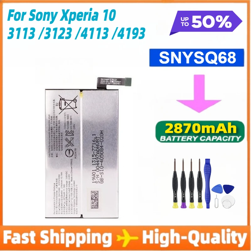 

SNYSQ68 2870mAh Battery for Sony Xperia 10 I3113 I3123 I4113 I4193 Mobile Phone Batteries +Tools