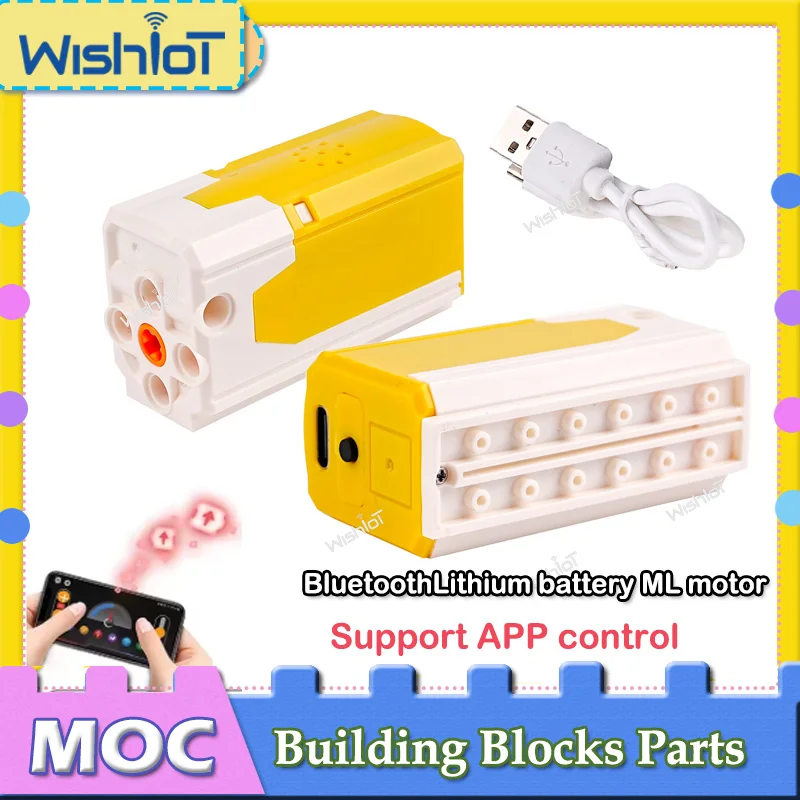 

Перезаряжаемая литиевая батарея Bluetooth ML Motor, высокотехнологичные строительные блоки, детали, функции питания, поддержка управления через приложение 8883, кирпичи