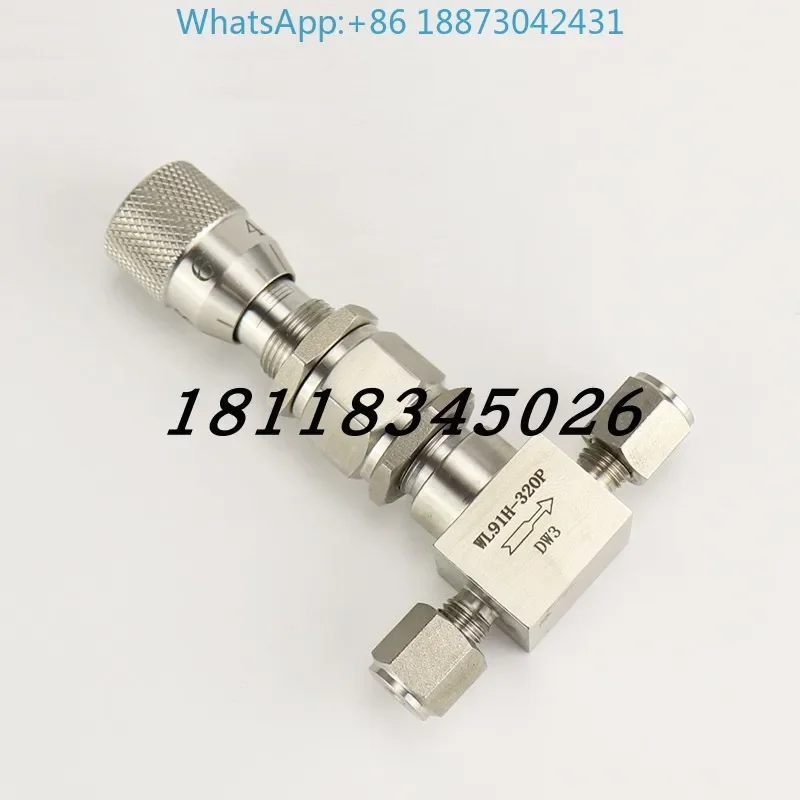 Stainless steel WL91H-320P ferrule type micro regulating valve High precision high pressure needle valve Liquid flow valve