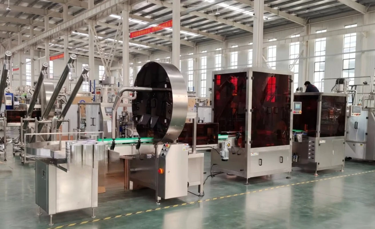 Automatic Auger High-Accuracy Pneumatic Milk Powder Filling Packaging Canning Machine Line Nitrogen Flushing