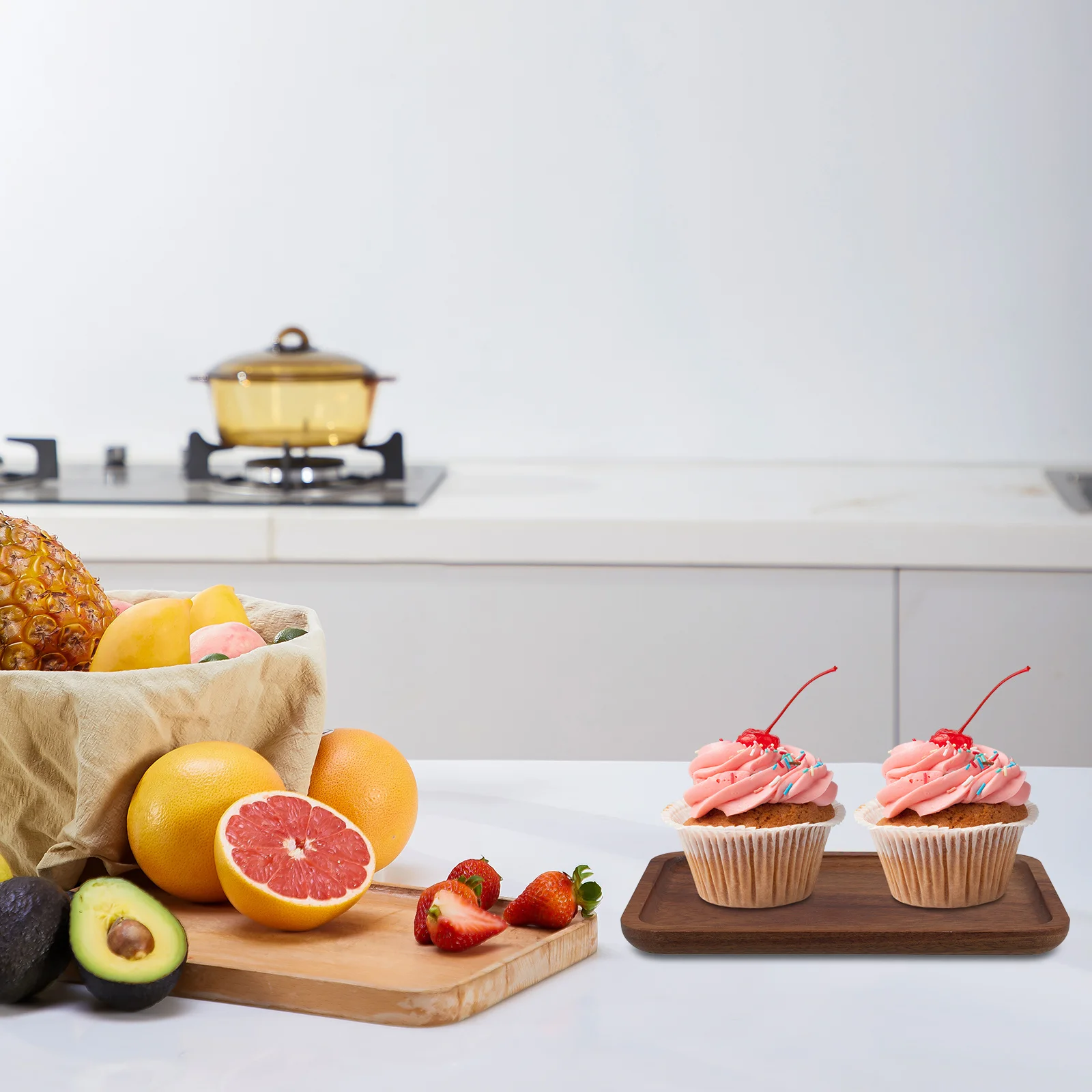 Bamboo Cake Tray 17.5X12X1.4Cm Wood Snack Board Rustic Serving Platter For Desserts Pastries Appetizers Charcuterie Cheese