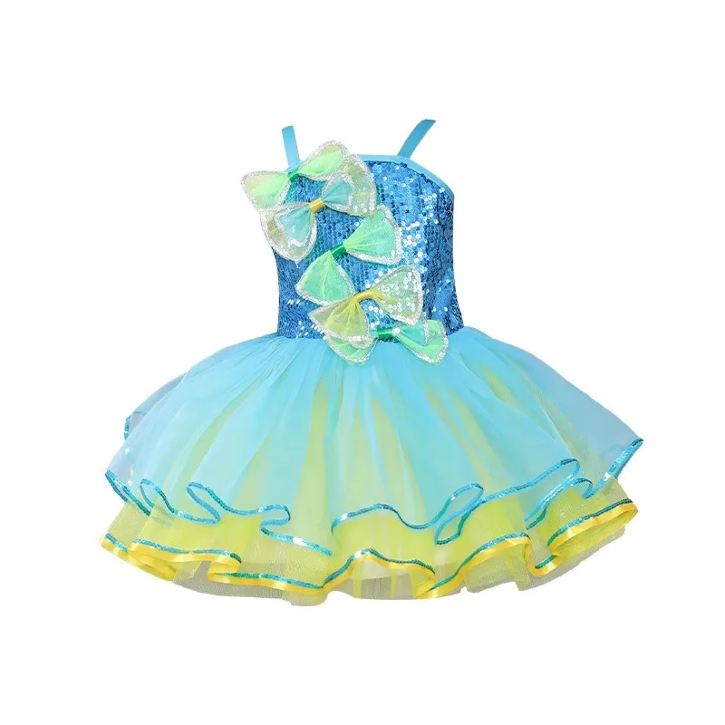 Nowe cekiny Międzynarodowy Dzień Dziecka Przedszkole Puszysta spódnica Dziecięca sukienka baletowa Kostium wydajnościowy Sukienka księżniczki