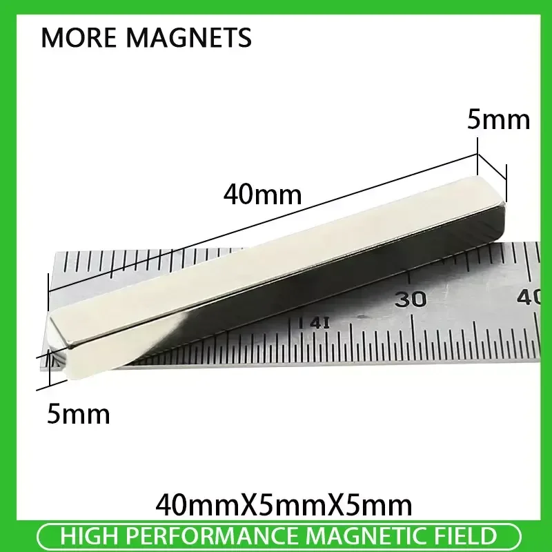 5/10/20/50PCS 40x5x5mm N35 Super Strong Block Countersunk Magnet 40mm x 5mm x 5mm NdFeB Block Powerful Permanent Disc