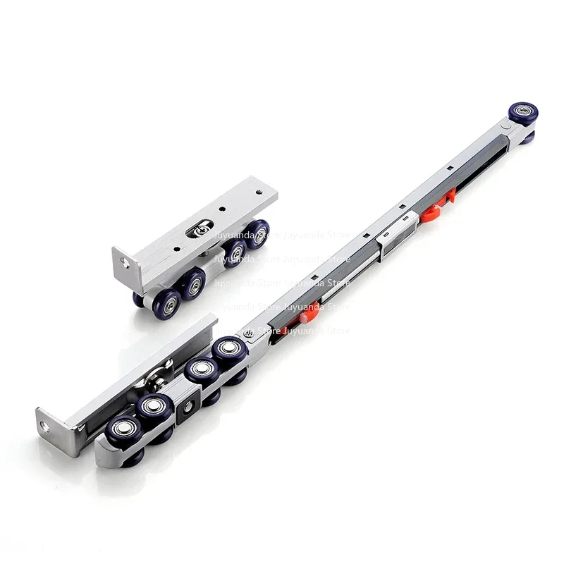 Bearing 60-80kg Hidden Sliding Barn Door Hardware Track Kit Hydraulic Pulley Bidirectional Buffering Silent Suspension Wheel