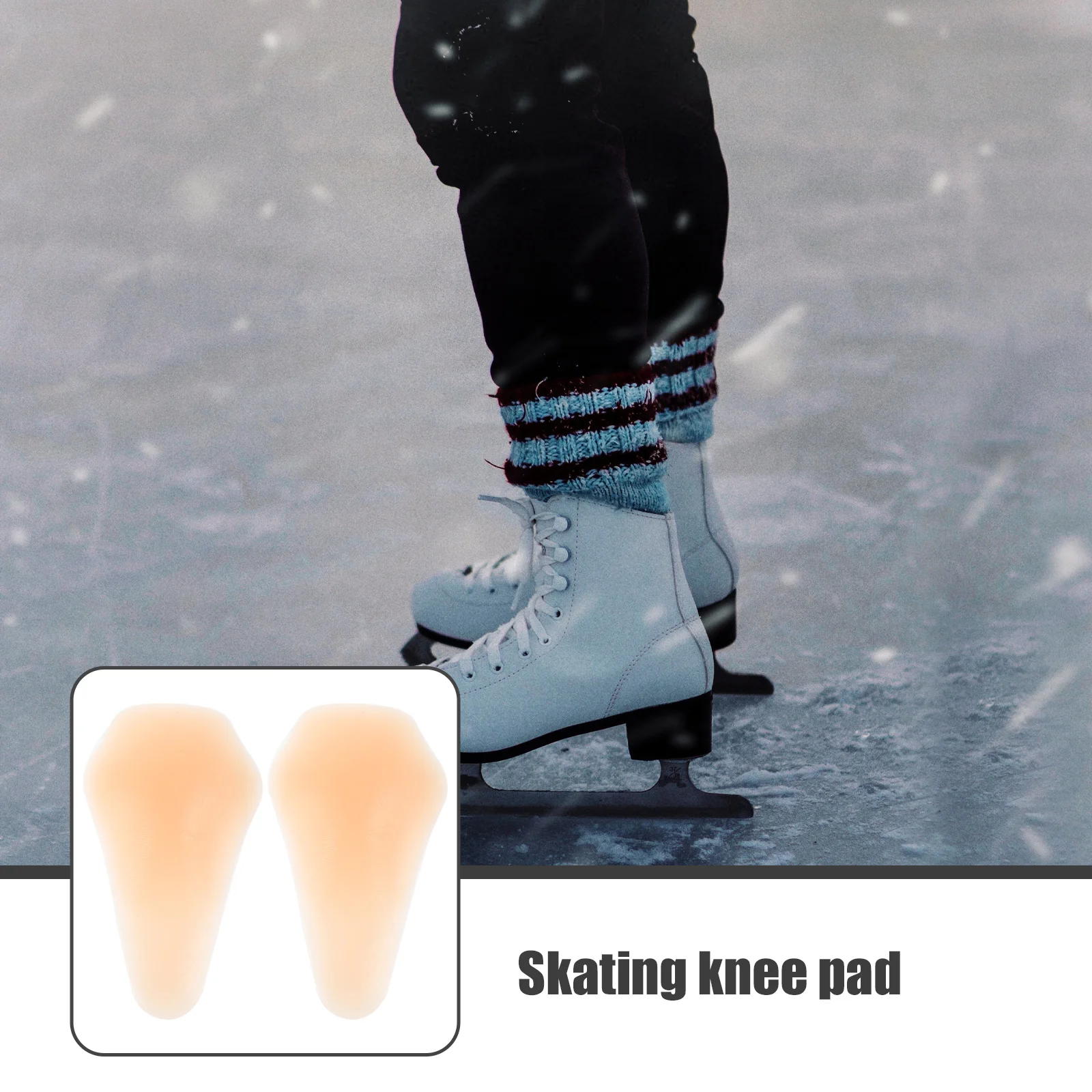 Snowboard Knee Pads with Strong Adhesive Silicone Knee Pad for Ice Skating Comfortable and Durable Skating Knee Pad