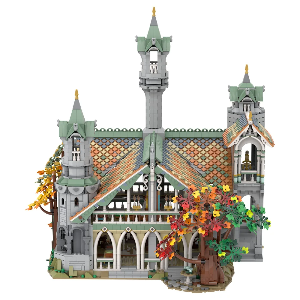 MOC Film Pierścienie Świata Średniowieczna Architektura Klocki Model Śnieżny Troll Jaskinia Cegły DIY Zabawka do Składania dla Dzieci Prezent