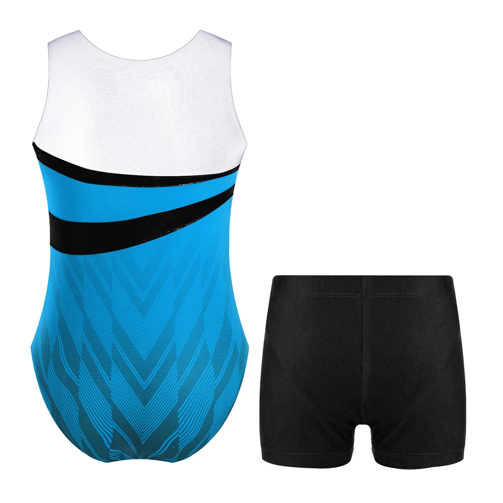 Kids Boys Ballet Dance Leotard Sleeveless Gymnastics Bodysuit with Shorts for Skating Acrobatics Yoga Sports Fitness Swimming