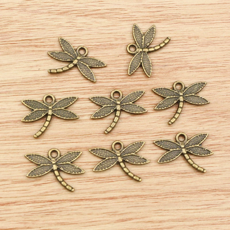 30pcs 18x14mm Antique Silver Plated Bronze Plated Dragonfly Handmade Charms Pendant:DIY for bracelet necklace