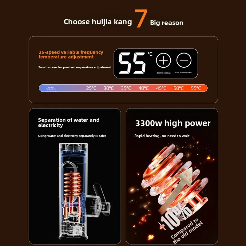 3300W Electric Water Heater Kitchen Faucet Conector Instant Hot Water Tap Adapter 220V Water Faucet Heater Bathroom Accessories