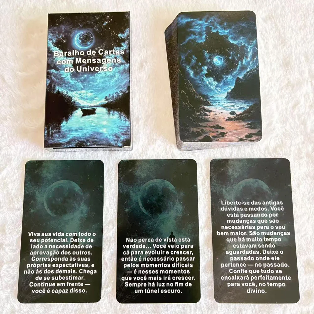 

Portuguese Oracle Deck, Message From The Universe, 54 Affirmation Oracle Cards for Daily Reflection, 12x7cm, Tarot Cards