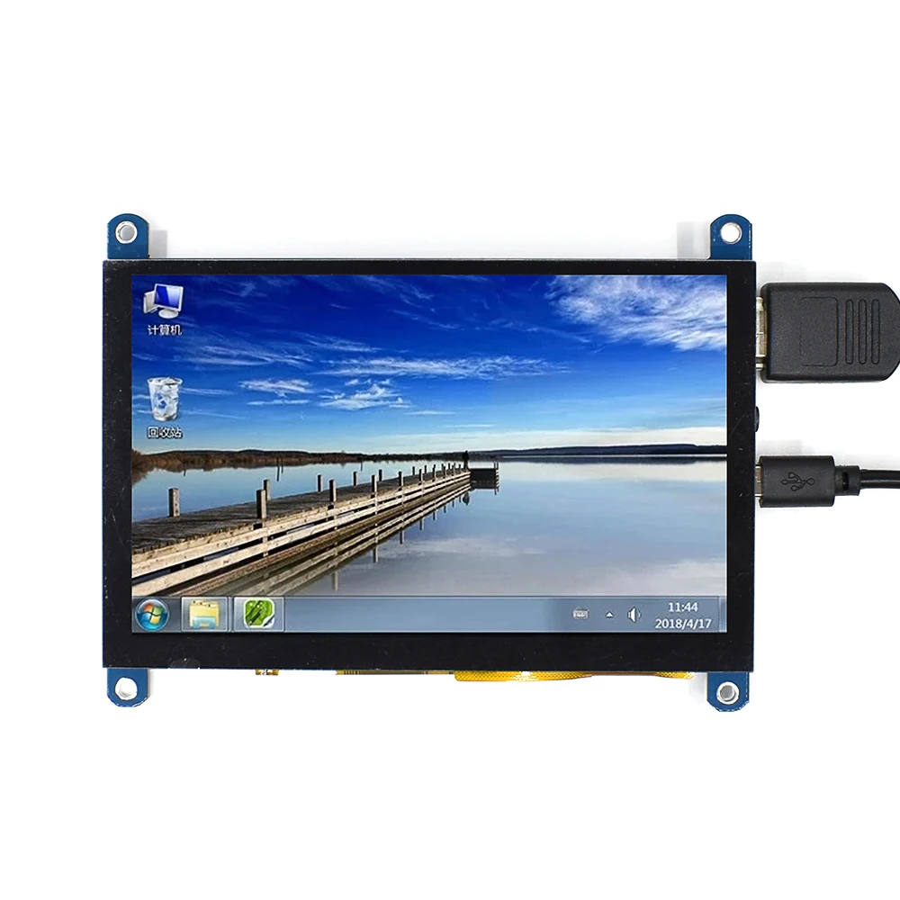 EQV 5 Inch Di Động Màn Hình HDMI 800X480 Màn Hình Cảm Ứng Điện Dung Màn Hình LCD Hiển Thị Cho Raspberry Pi 4 3B +/Máy Tính/Chuối Pi