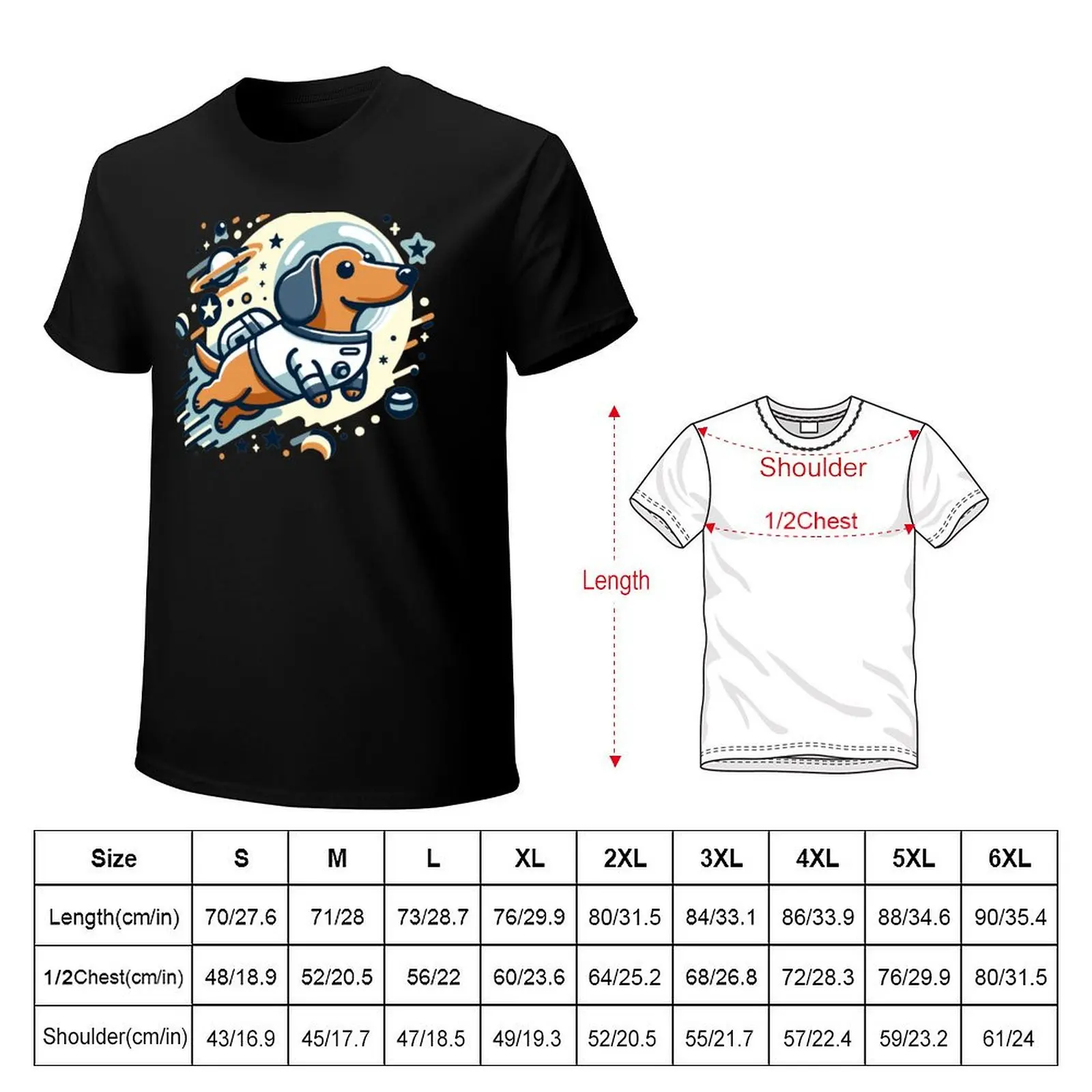Dachshund astronaut in space T-Shirt t shirts for man graphic tees T-Shirt