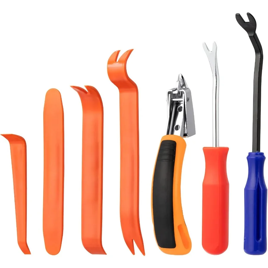 7 Pieces Staple Remover Tools Set for Upholstery Construction and Auto Car Professiol Tack and il Puller Kit for Efficiently an