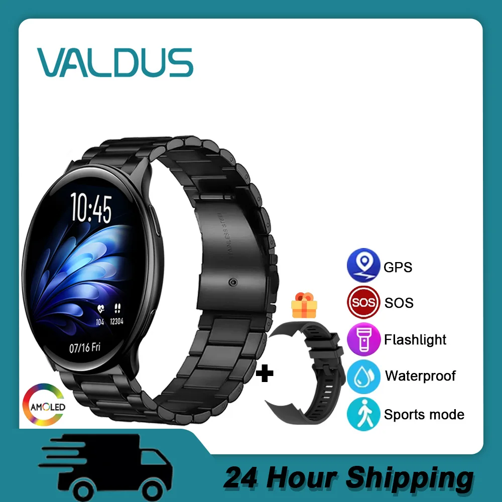 

VALDUS VG53 Pro Smartwatch Man Woman GPS Positioning Waterproof SOS Heart Rate Flashlight Sports AMOLED 2025 New Smart Watch