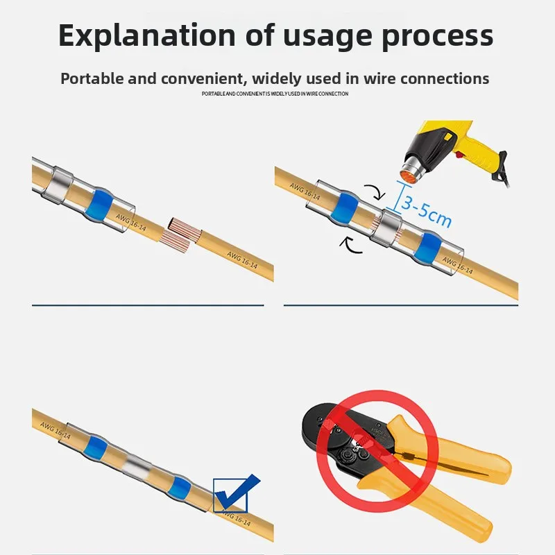 50/100/120Pcs Solder Ring Heat Shrink Butt Connectors, Waterproof Wire Splice with Seal