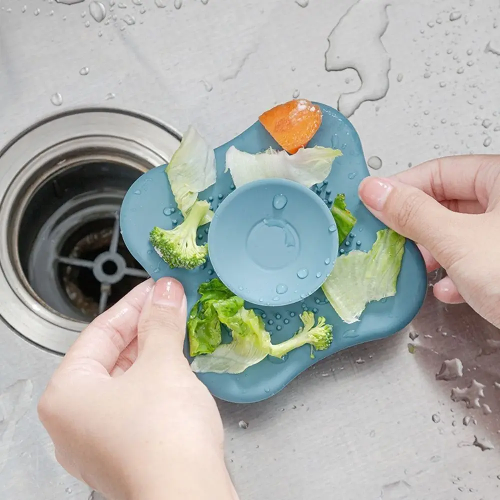 

Multifunctional Soft Floor Drain Cover Press Type Bathroom Kitchen Sink Strainer Deodorant Pad Sink Hair Filter