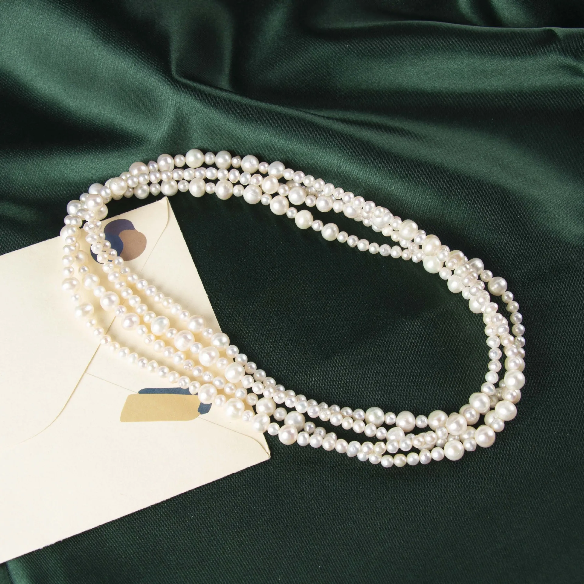 

Freshwater Strong Light Pearls Nearly Round, Subtle, Autumn And Winter Extended Strings, Double-layered Women's Sweater Chains