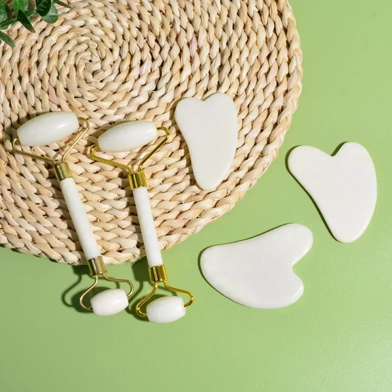 Gua Sha Set Massager for Face Facial Skin Care Roller Guoache Scraper Set Beauty Health Tools