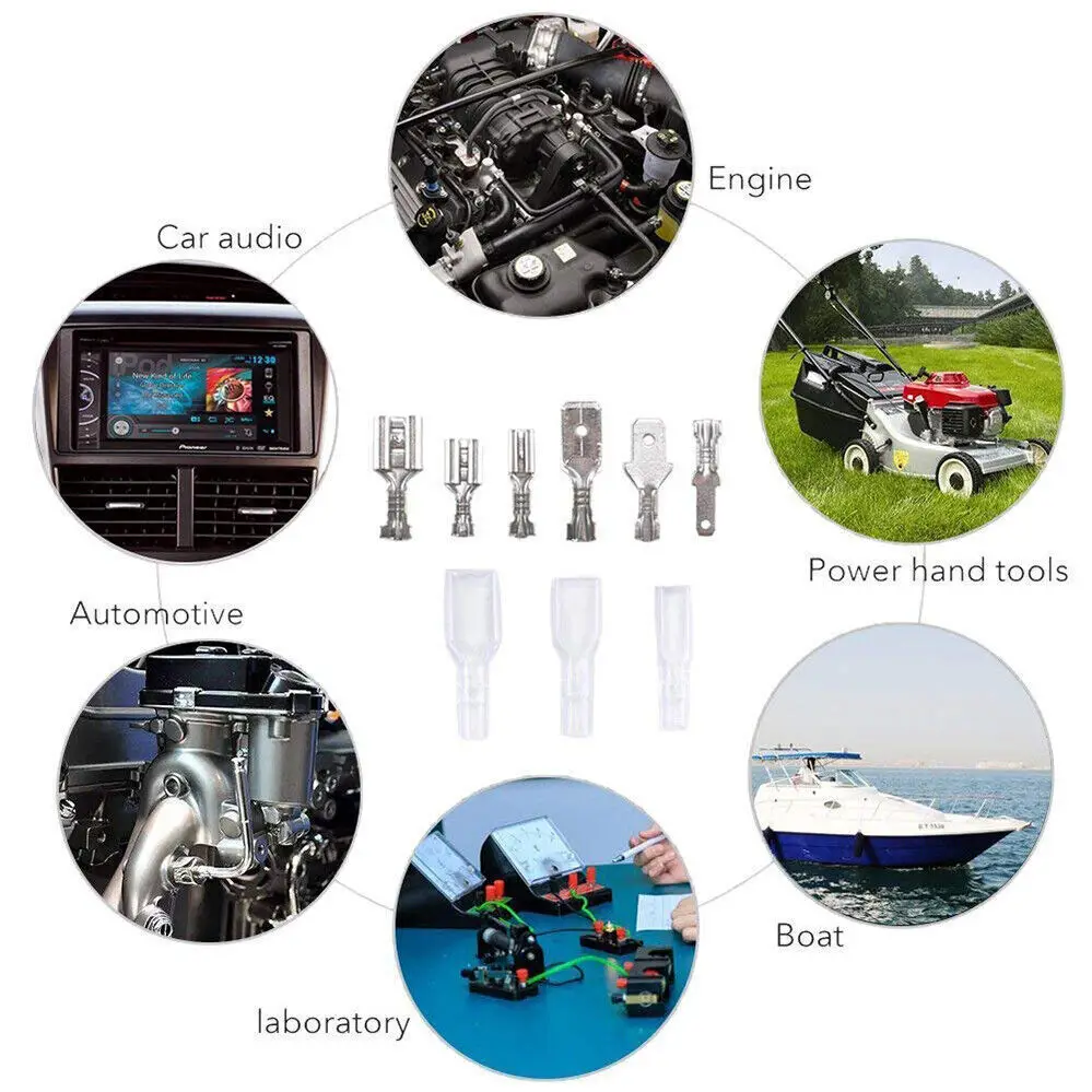 900PCS Spade Electrical Wire Connectors Male Female Crimp Terminal 2.8/4.8/6.3mm