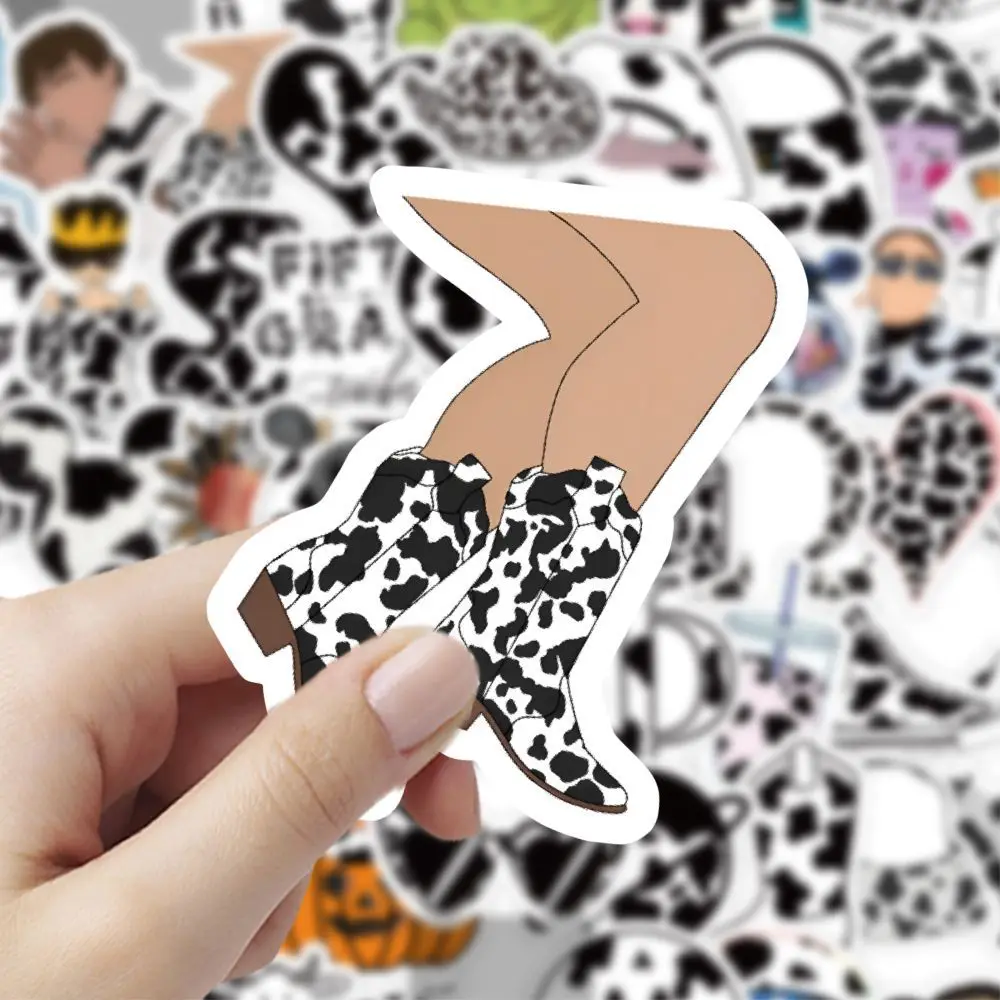 

10/30/60/120PCS Cow Print Style Personalized Stickers Cartoon Graffiti Decoration Car Laptop Luggage Skateboard Waterproof Decal