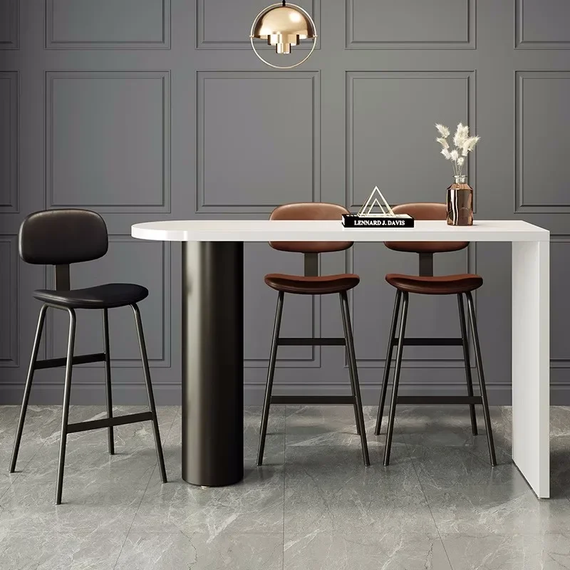 

Retro Industrial Style Soft Bag Backrest High Stool Simple Modern Home Bar Stool Scratch Resistant and Wear Resistant Bar Chairs