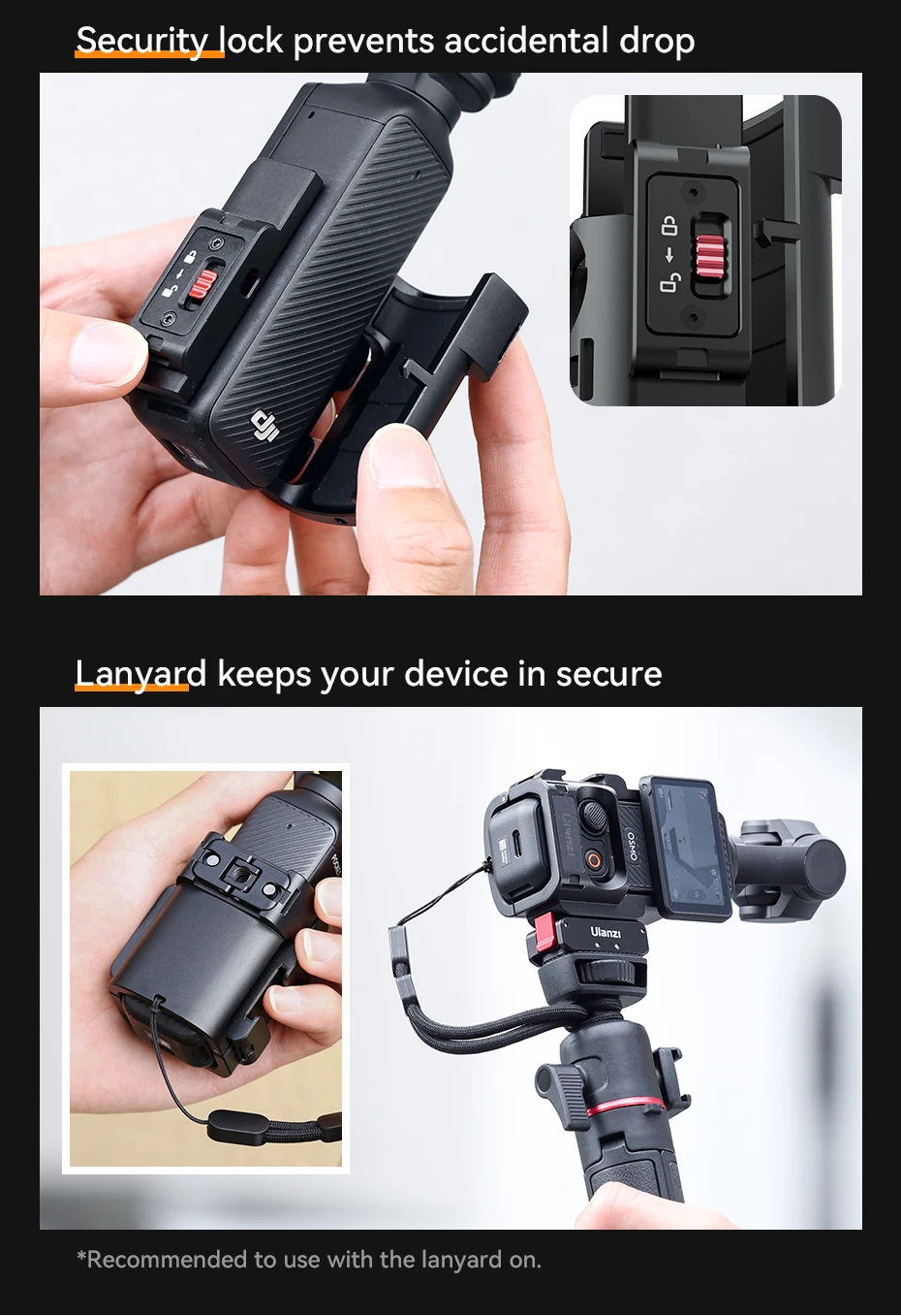 Ulanzi PK-06 Pocket 3 Erweiterungsadapter Multi-Schnittstellen-Schnellverschluss-Halterung für DJI OSMO Pocket 4 3 Vlog Reise-POV-Aufnahmen – Detail 6