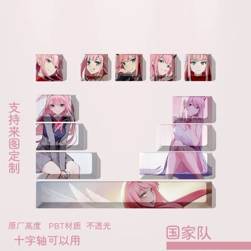 DARLING in The FRANXX Theme Anime Keycaps Mechanical Keyboard PBT Custom Keycaps PC Gaming Keyboard Accessories Gift Collection