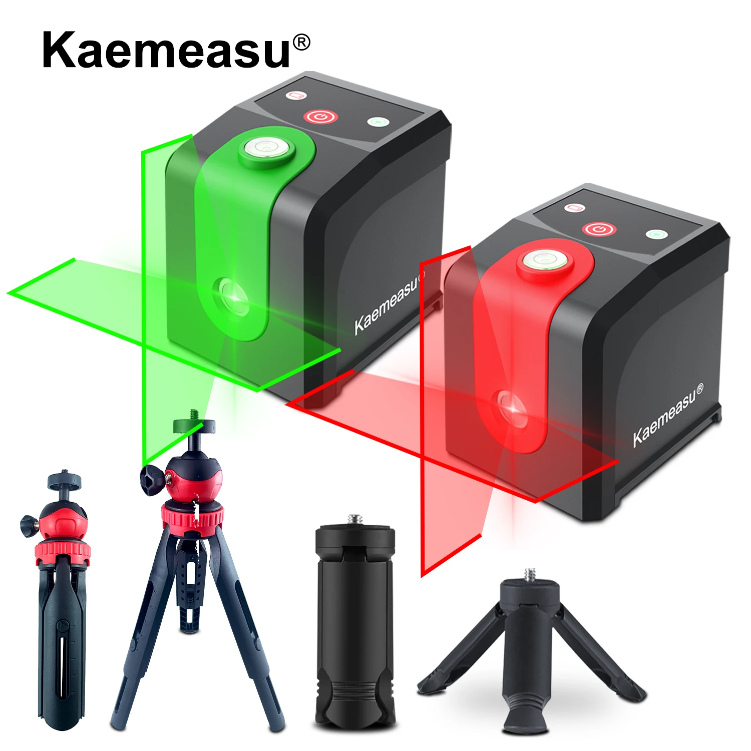 Kaemeasu Laser Level 2 Lines Rechargeable mini Laser Level green red beam laser horizontal cross line