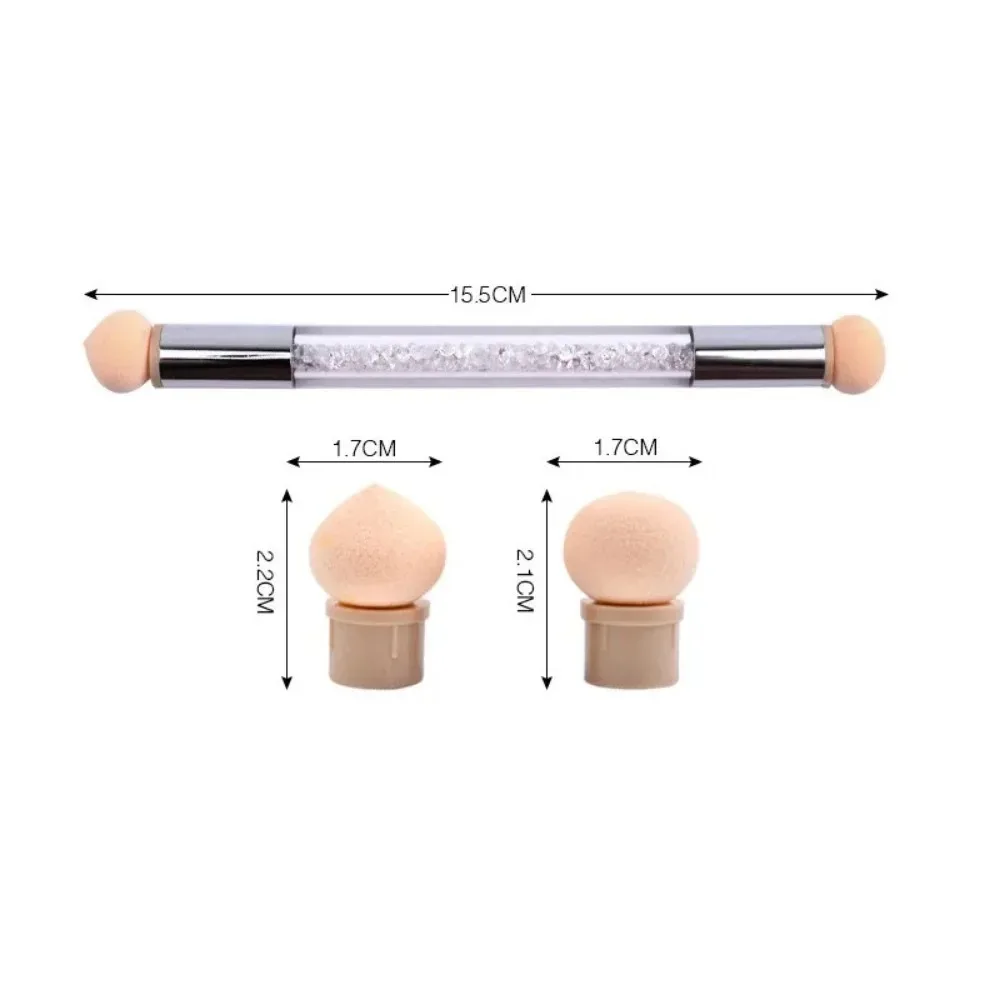 両面グラデーションシェーディングペン ドットブラシヘッド スポンジラインストーンハンドル ネイルアートペイントツール ネイルアートブラシツール
