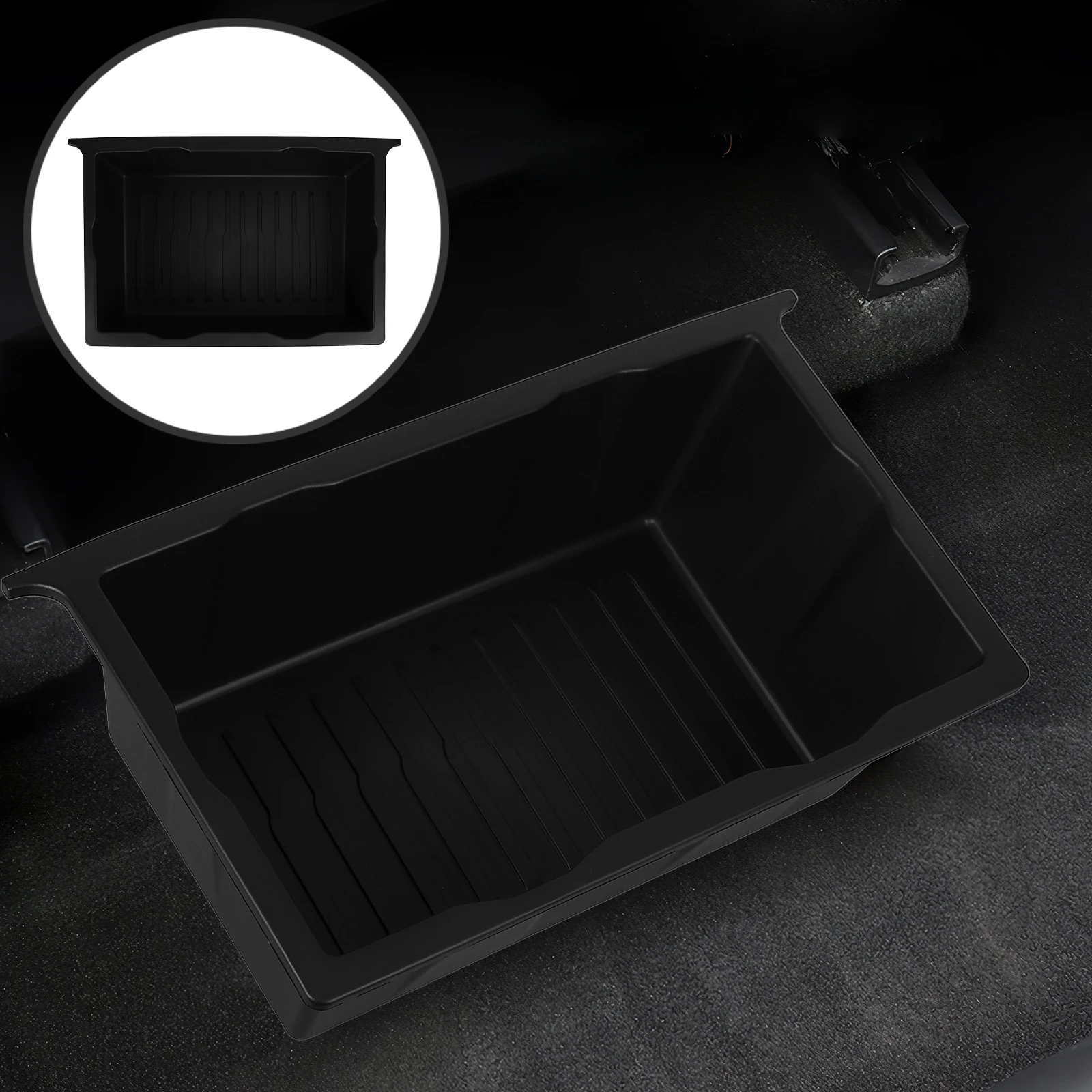 

Car Under Storage Box Black Plastic Drawer Universal Car Under Seat Storage Vehicle Organizer TPE Material Long Term Use