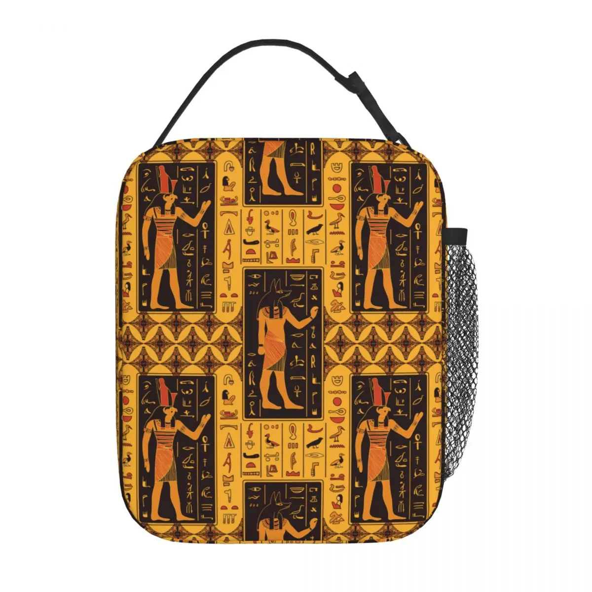 Ägyptische Götter Pharaonen Wandbild isoliert Lunch Bag alten Ägypten Hieroglyphen Lagerung Lebensmittel box tragbare Kühler thermische Lunchbox