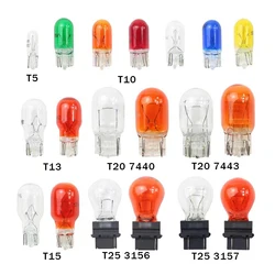 4/10x Clear Glass Warm White T5 T10 T15 7440 7443 3156 3157 Halogen Lamp 12V Interior Light Clearance Light Halogen Light Bulbs