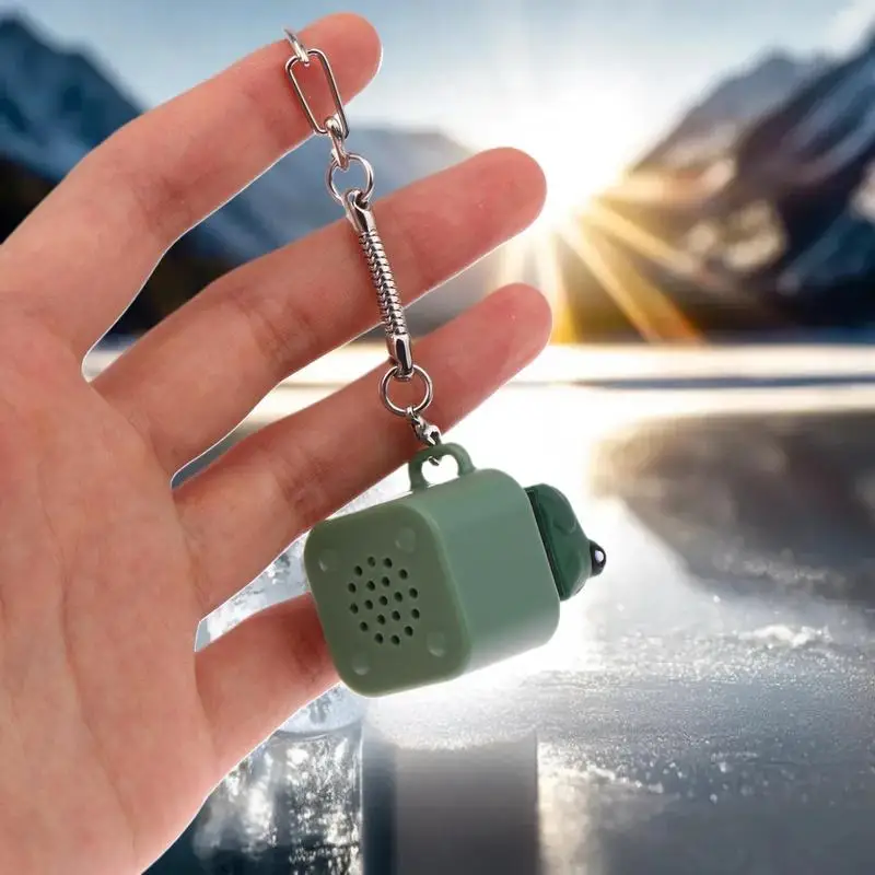 1/2 قطعة سلسلة المفاتيح الإبداعية صانع ضوضاء الضفدع ، ضوء LED ، لعبة تململ تخفيض التوتر ، مصدر طاقة لوحة المفاتيح