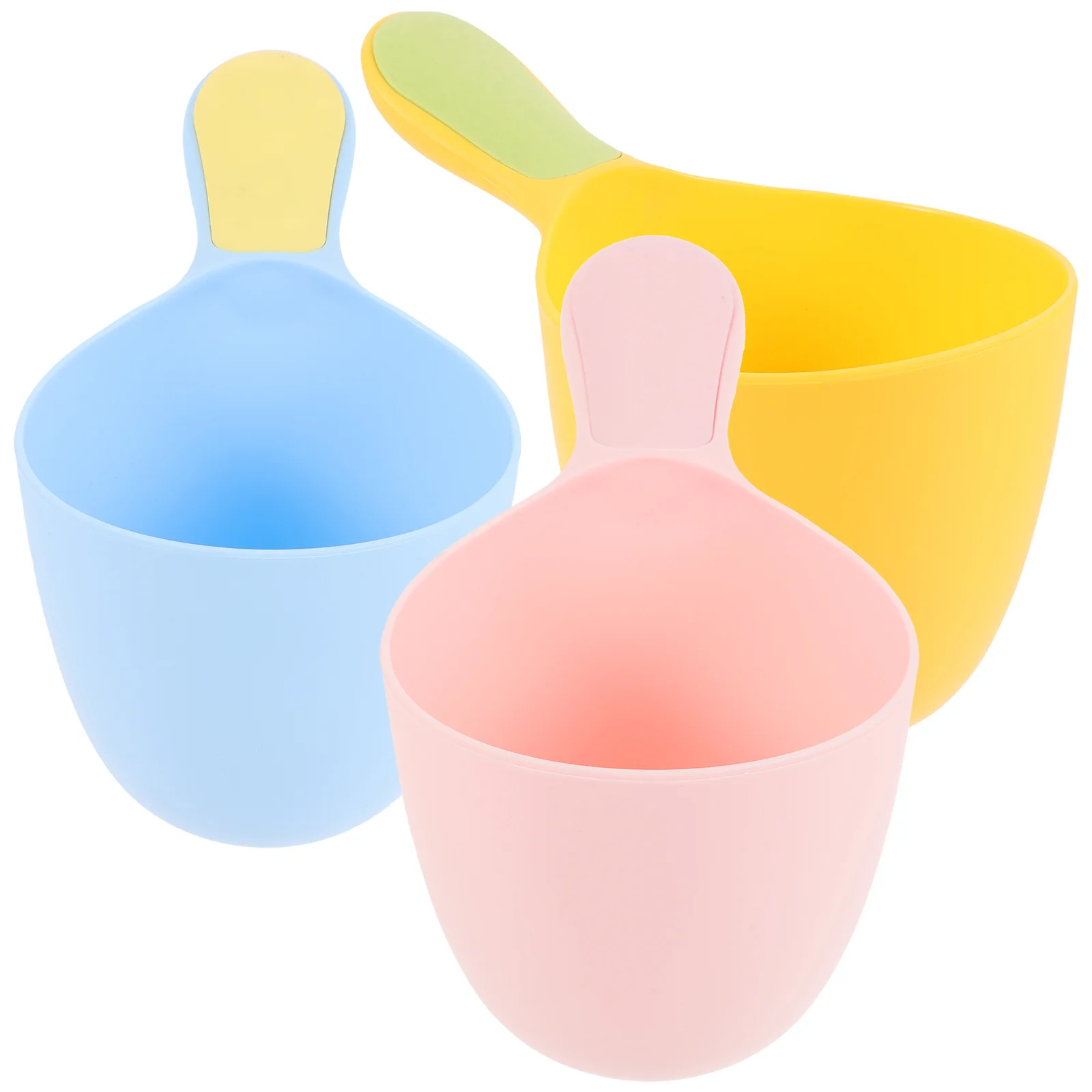 3Pcs Long Handle Water Spoon Bath Scoops for Kids Baby Rinser Cup Multipurpose Household Water Ladle Kitchen Utensil