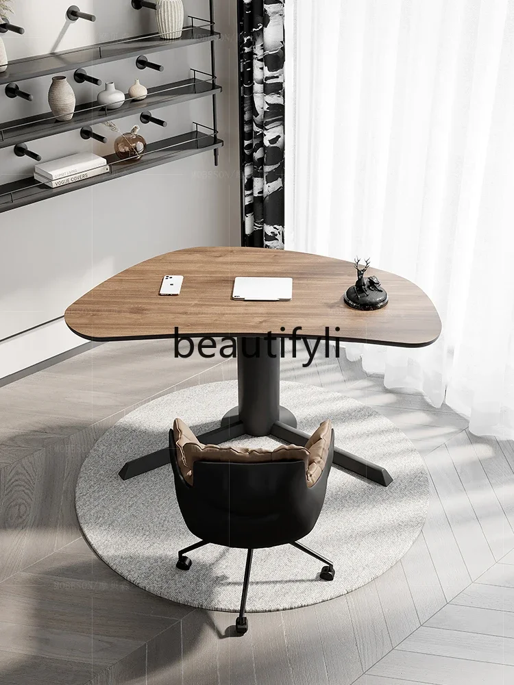 

53Italian minimalist designer study desk computer desk household creative special-shaped desk