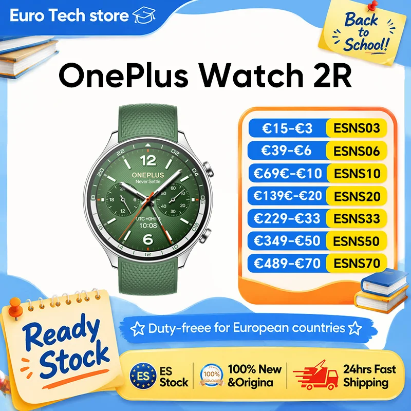Reloj inteligente OnePlus Watch 2R 2024 con pantalla AMOLED de 1.43 pulgadas y Snapdragon W5 Gen 1+ ​ BES2700 WiFi con Sistema Operativo Wear de Google y GPS