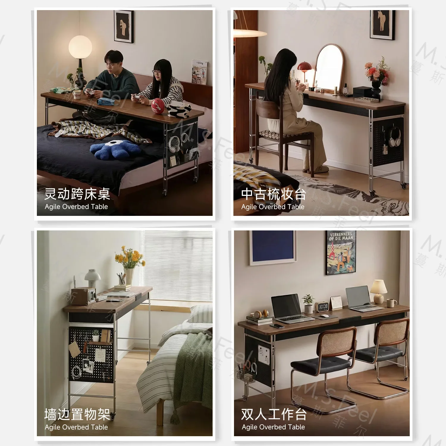 DSA removable bedside rack bedroom bed on bed cross bed table small narrow crevice desk lazy room computer strip table
