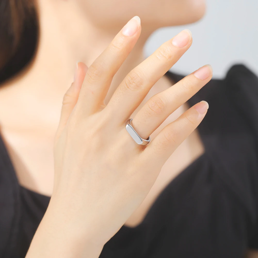 Cooltime Mode Einfacher Paar Ring für Frauen Männer Minimalistischer Goldfarbener Fingerring Liebespaar Hochzeit Verlobungsgeschenk Schmuck – Detail 17