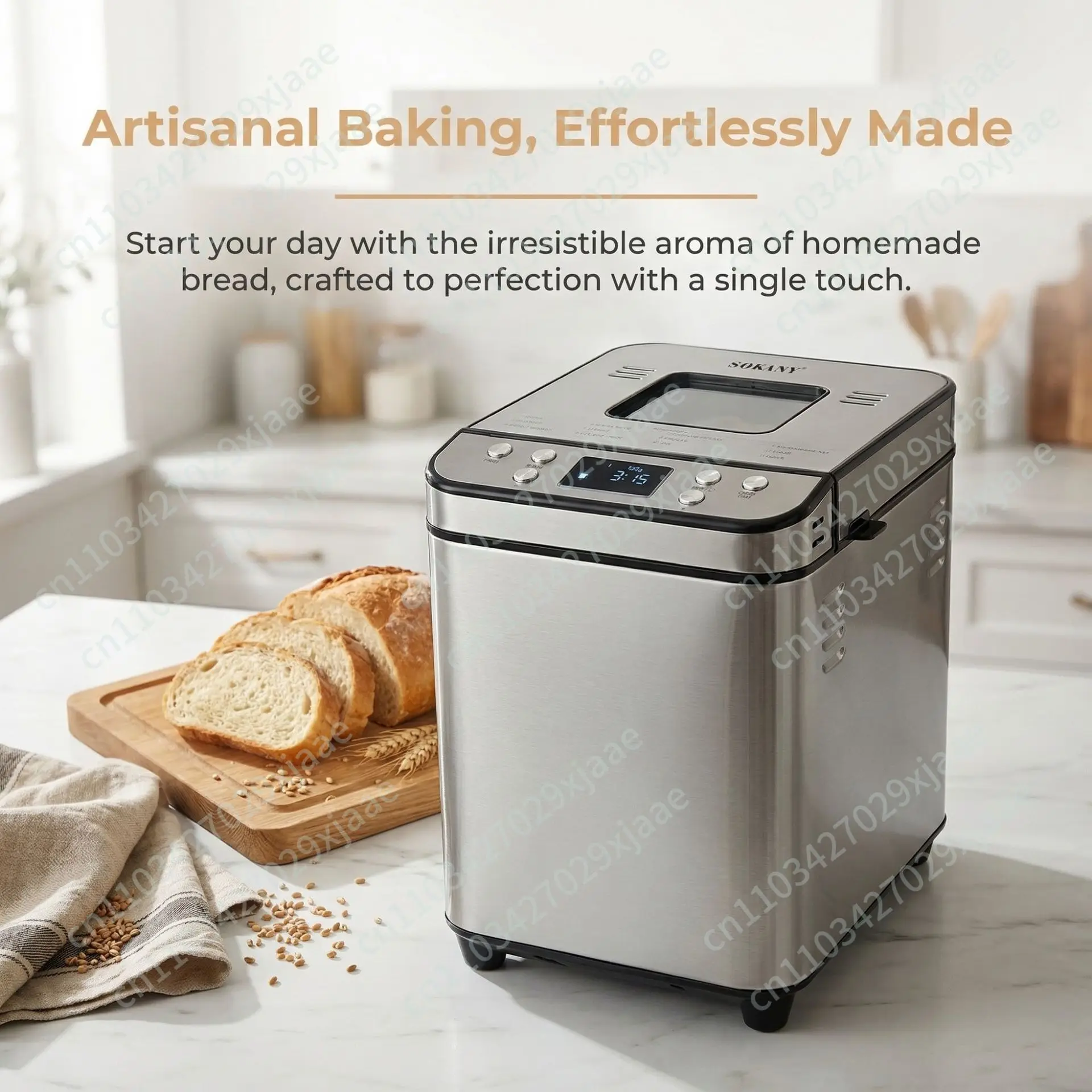 Automatic Bread Machine Multifunctional and Noodles Fermented Toast Household 700W Automatic Baking Machine