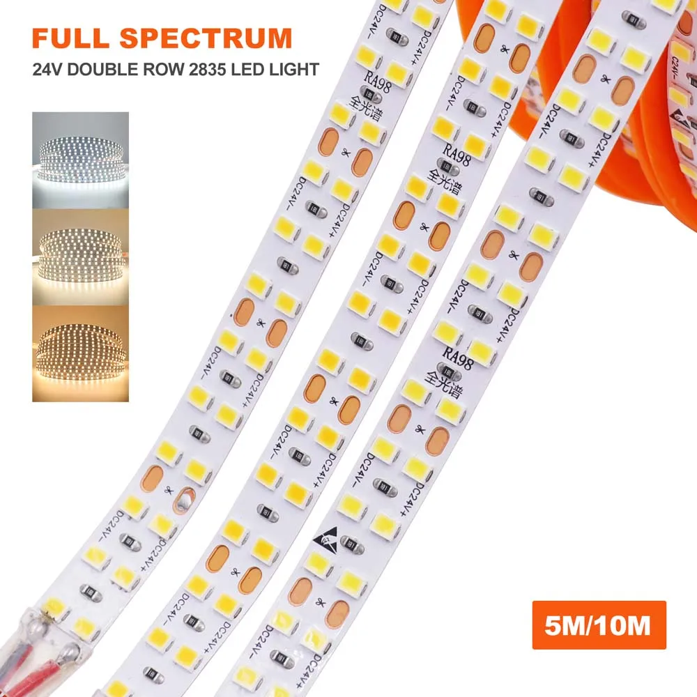 DC 24V LED Strip IFull Spectrum RA98 P20 2835 240Leds/M 3000K 4000K 6000K Home Decor Flexible Ribbon Tape Light