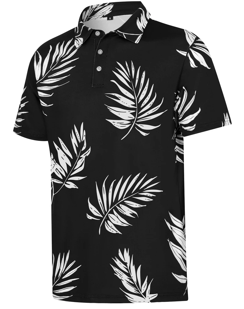 Hawaiian Plants 3D Print Polo Shirts For Men Clothes Harajuku Short Sleeve Cool Button Lapel Tee Shirt Clothes New Leisure Shirt