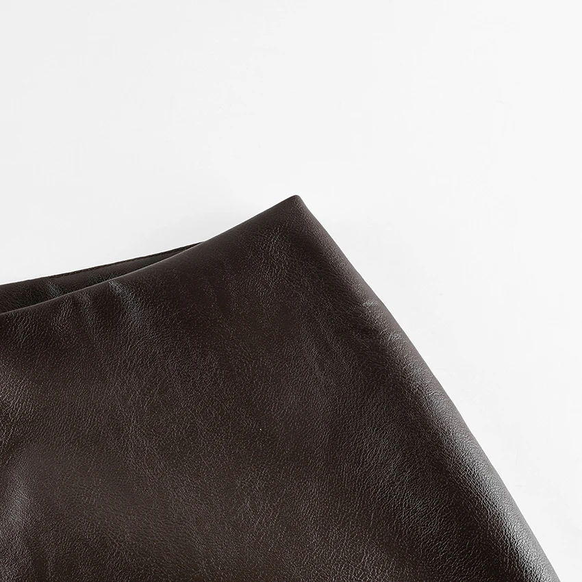 Linad Street Chic Brown PU Split Skirts Women 2026 Fashion Slim High Waist Straight Skirts Casual Knee Length Skirt Female Fall