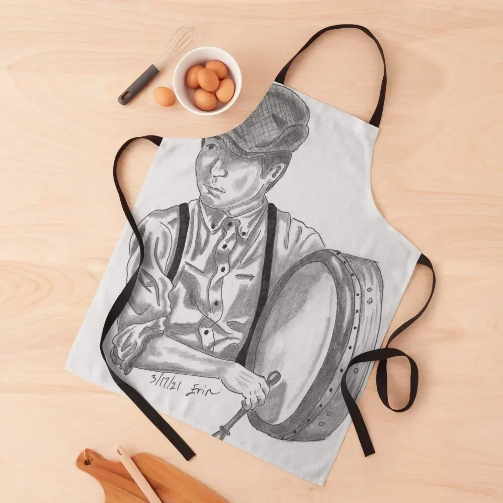 

Bodhran Player Apron Trim Cloth For Cooking For Man Camping Apron