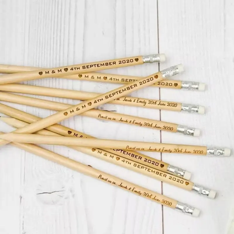 11/22/36/47 Pieces Personalized Wooden Pencils Customized Pencils with Eraser Decorations Personalized Party Gifts Customized Gifts, Perfect for Christmas, Valentine's Day, Back-To-School Season, and the Best Choice for Gift-Giving