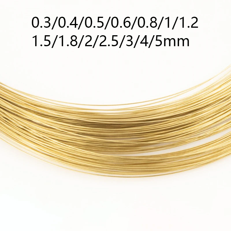 1/2/5/10Meter Solid Brass Wire 0.3mm 0.5mm 0.8mm 1mm 1.5mm 2mm 2.5mm 3mm 4mm 5mm Various Lengths